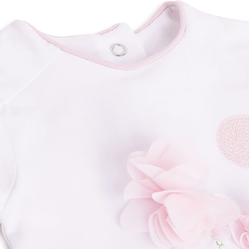 Girls White Embellished Short Sleeve T-Shirt image number 2